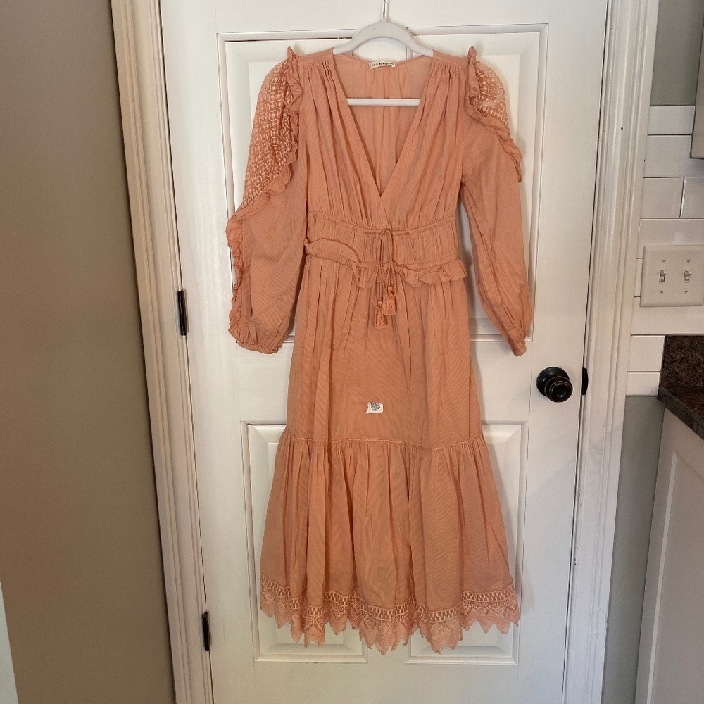 Ulla Johnson Sheila Embroidered Dress Pinkish-Peach 33386 - Picture 4 of 16